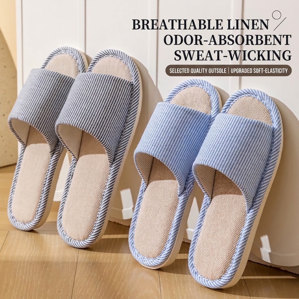 Men Shoes Size - Chaussons en lin respirant pour femmes