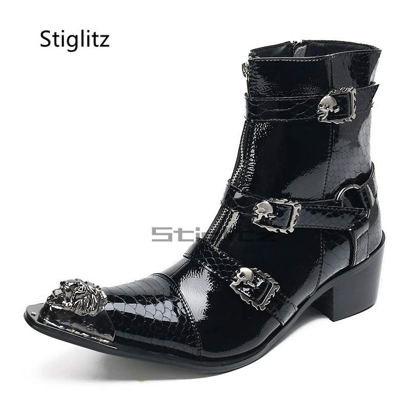 Bottes Chelsea en cuir verni p - Men'S Shoes For Suits avis et prix