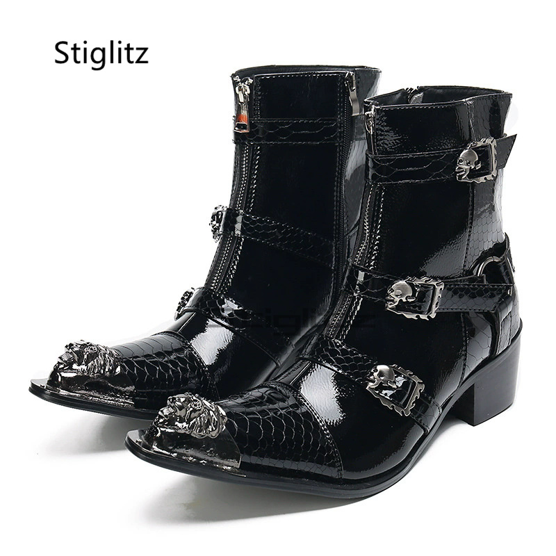 Bottes Chelsea en cuir verni p - Men'S Shoes For Suits avis et prix