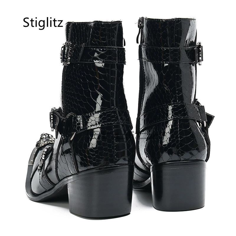 Bottes Chelsea en cuir verni p - Men'S Shoes For Suits avis et prix