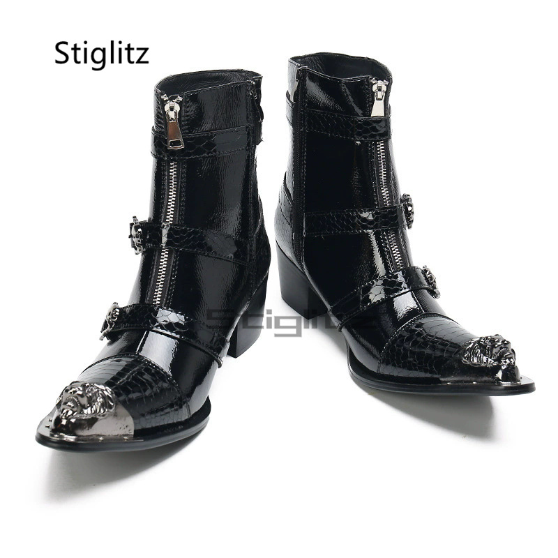 Bottes Chelsea en cuir verni p - Men'S Shoes For Suits avis et prix